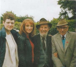 Cockell and Sonny pictured with actors Jane Seymour and Hume Cronin on the set of Yesterday's Children