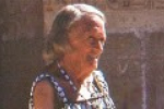 photograph of Omm Sety at an Egyptian archaeological site