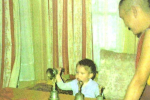 Fourteen-month-old Osel correctly selects the bell that belonged to a recently deceased monk, Lama Yeshe, helping to confirm his reincarnation
